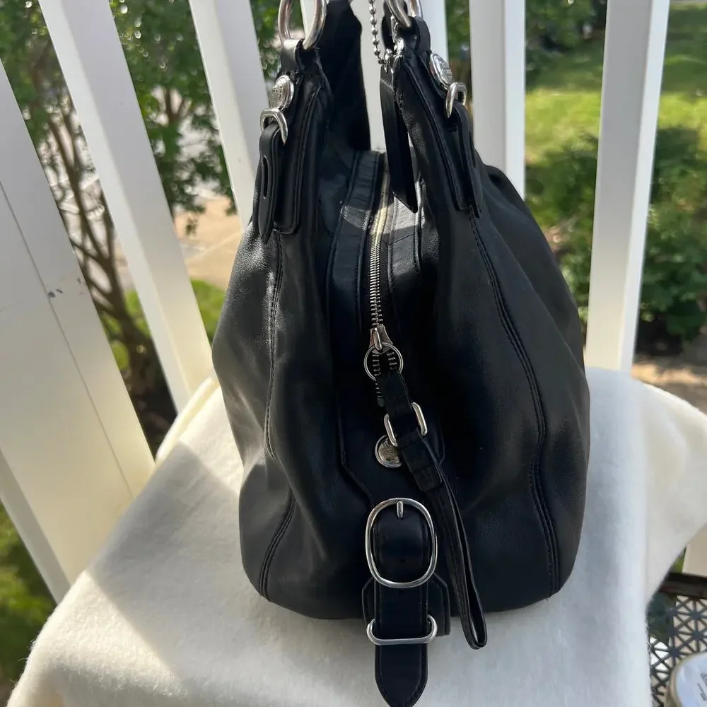Coach Mia Smooth Leather Large Maggie Hobo Purse & Matching Wallet READ